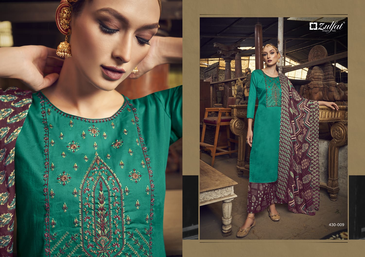 Zulfat Manohari Fancy Designer Wear Wholesale Cotton Dress Material Catalog